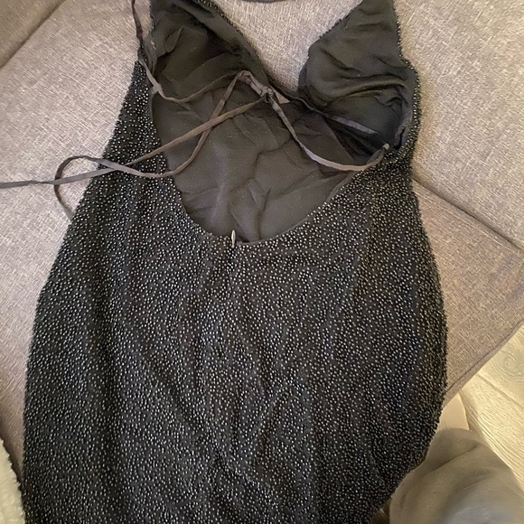 Black caviar beaded strap back dress - Picture 1 of 2